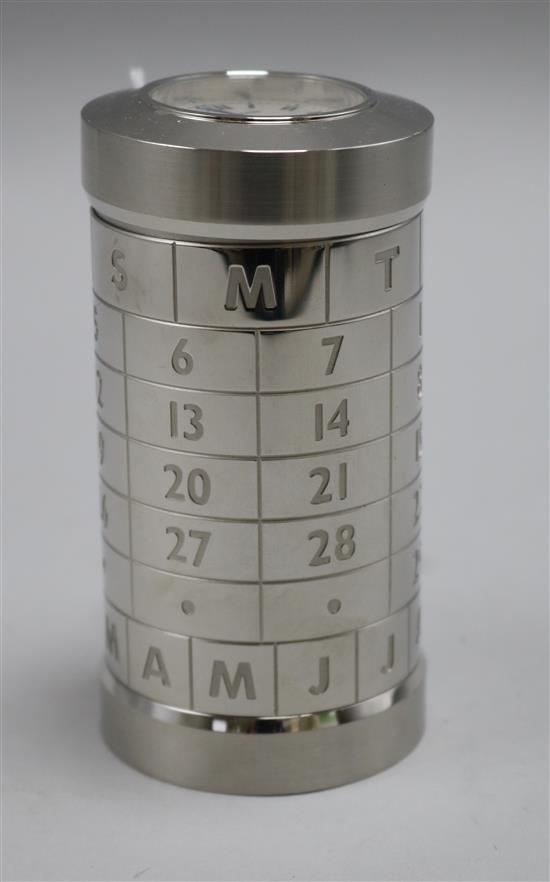 A Cartier limited edition cigarette box/calendar clock, circa 1997, No. 0321/2000 11cm.